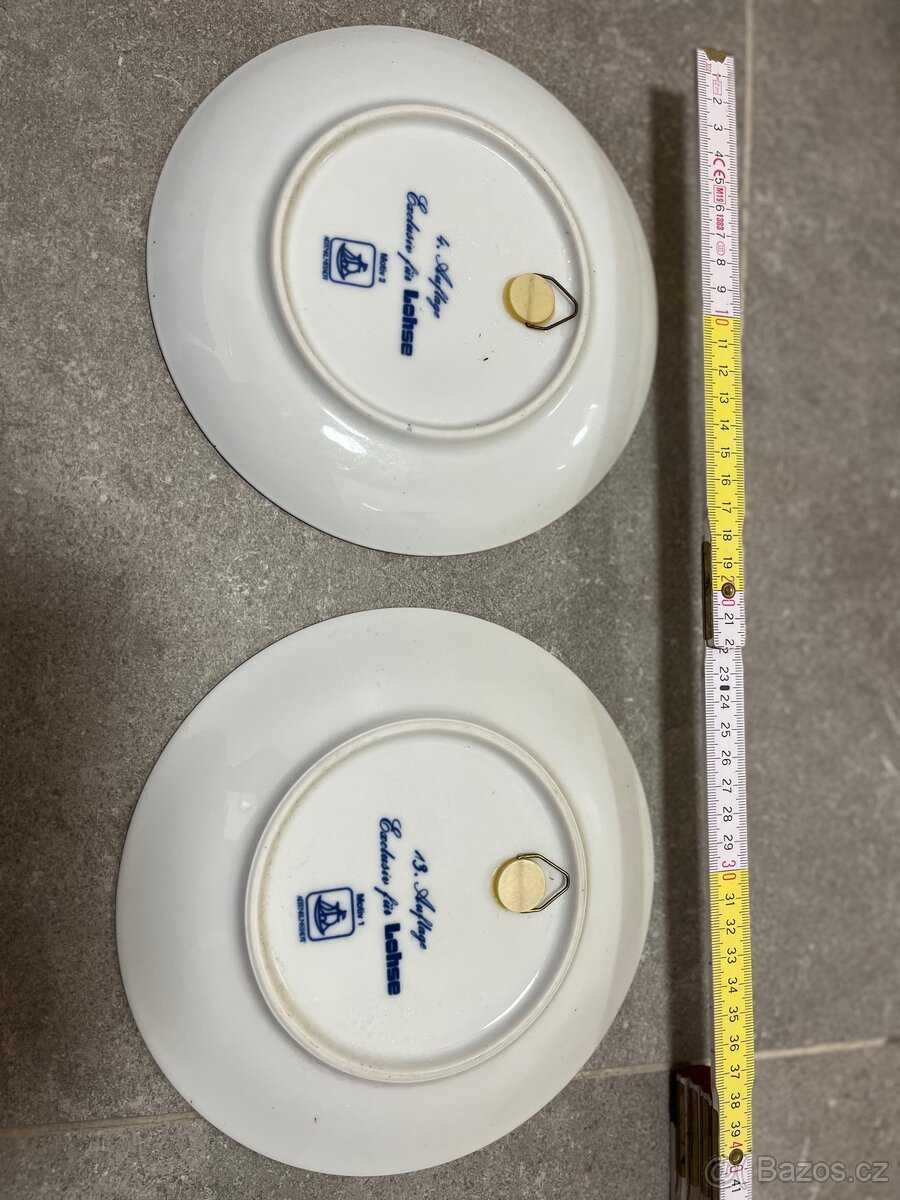 kobalt porcelanovy talir , Konvice Bavaria, bousena misa - 7
