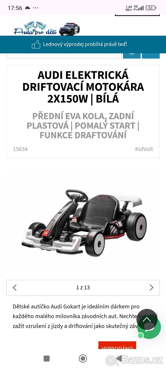 Drift elektrická motokára od 4 let - 7