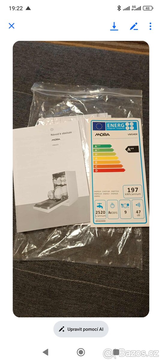 Vestavná myčka nádobí Mora - 7