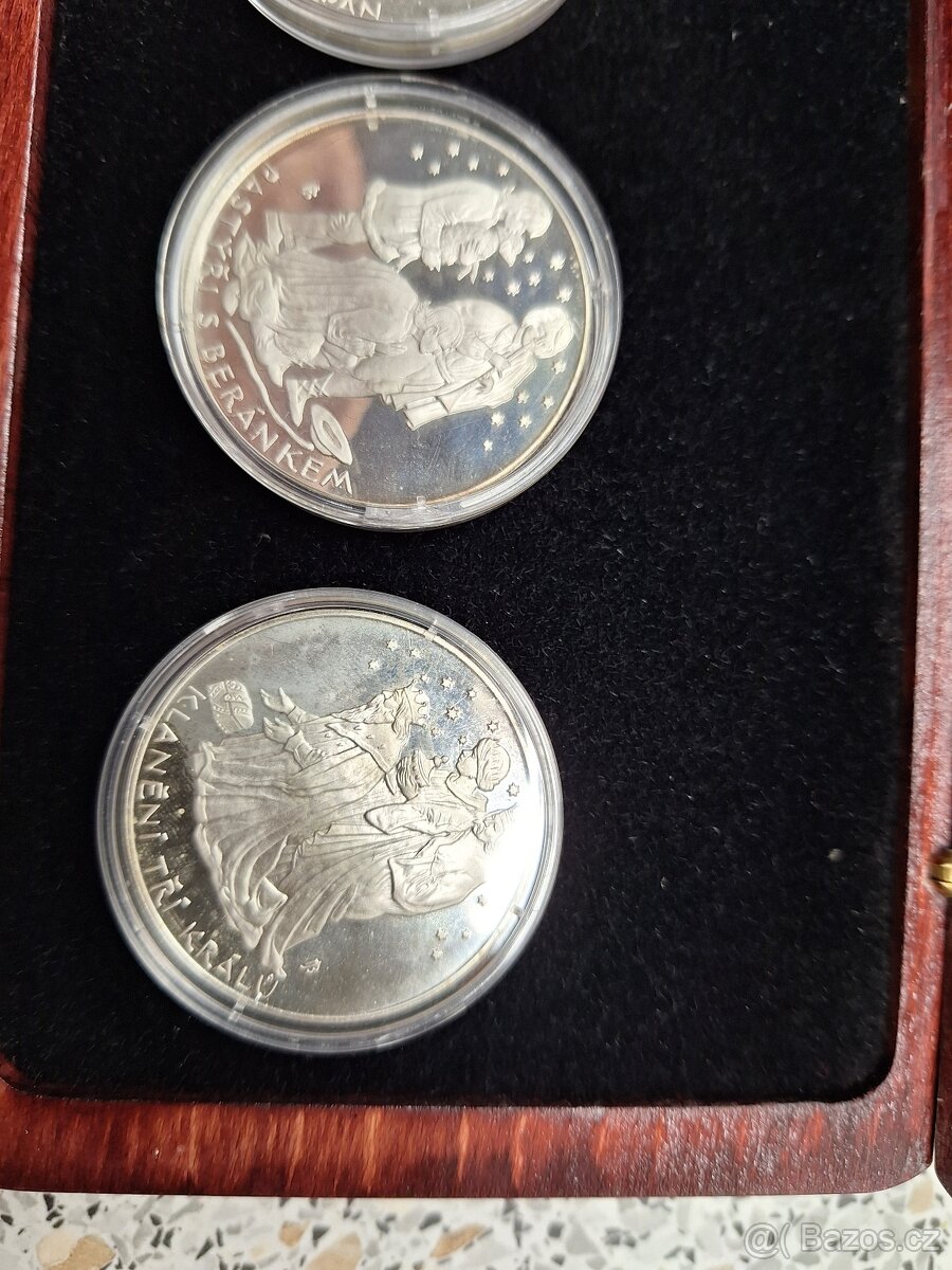 Stříbrné mince medaile klaneni tri kralu - 7