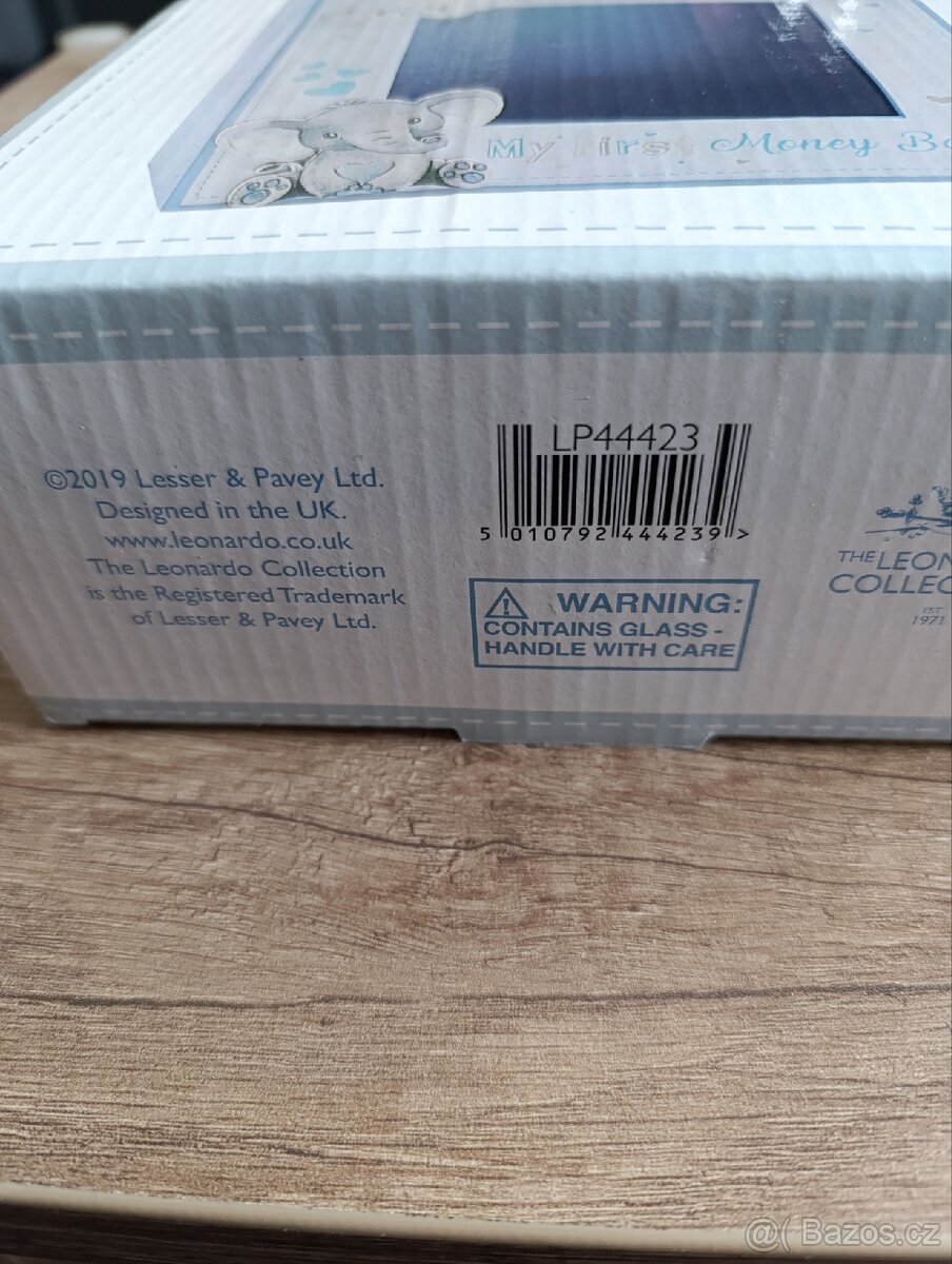 Modrá dřevěná pokladnička - NOVÁ - 7