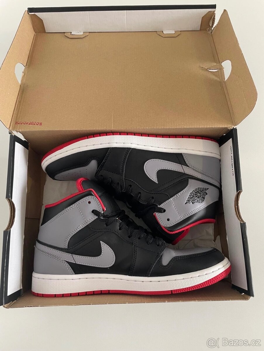 Air Jordan 1 Mid – Black/Cement Grey-Fire Red - 7