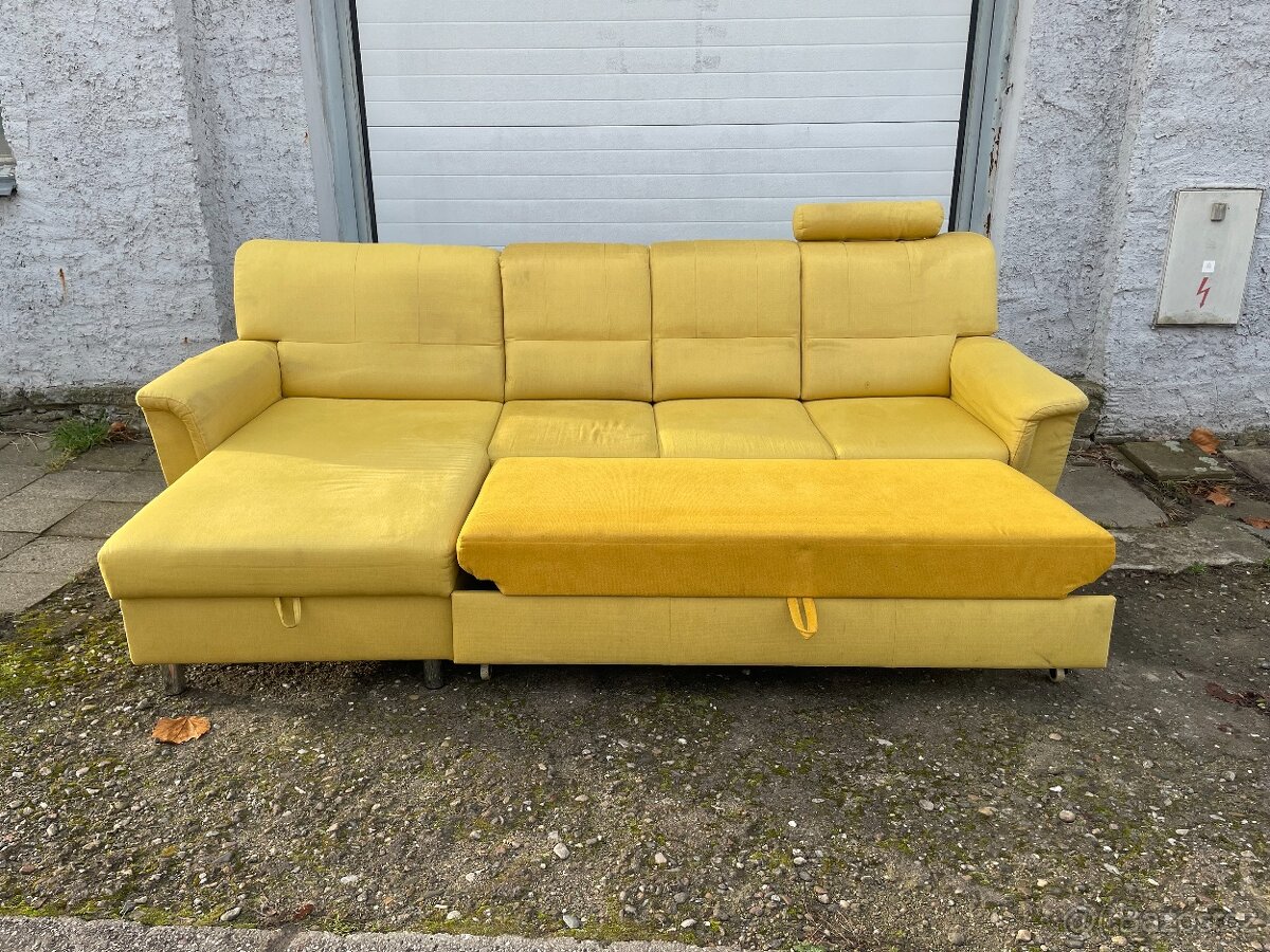 ✅ Sedačka | pohovka + křeslo | gauč | rozkládací |pěkný stav - 7