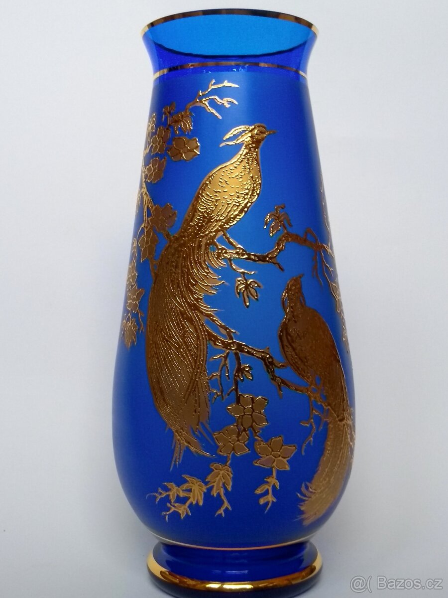 Velká starožitná zlacená váza - 7