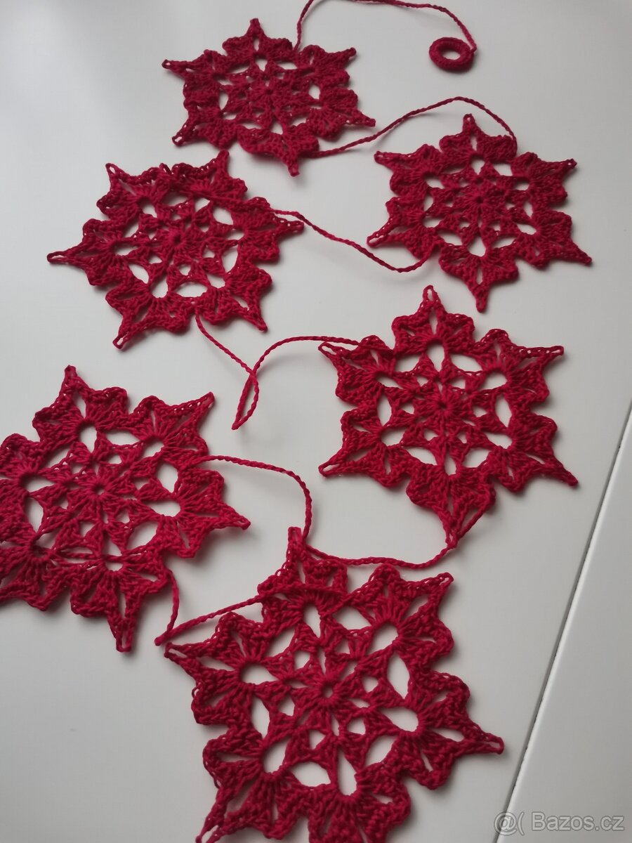 Vločky závěs červený - 7