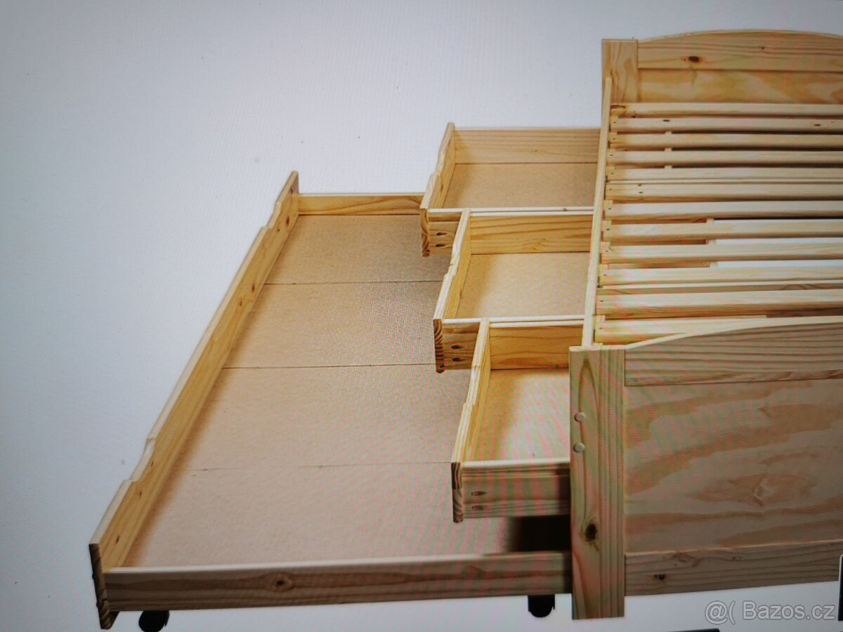 Postel s přistýlkou - druhé lůžko a 3x úložné prostory - 7
