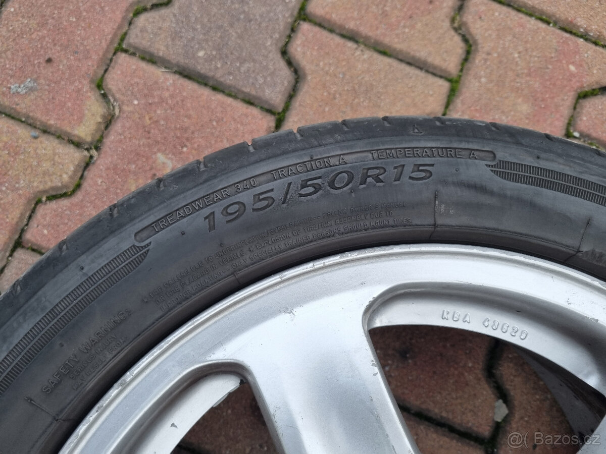 Prodám alu 15 + pneu Dunlop 195/50 - 7