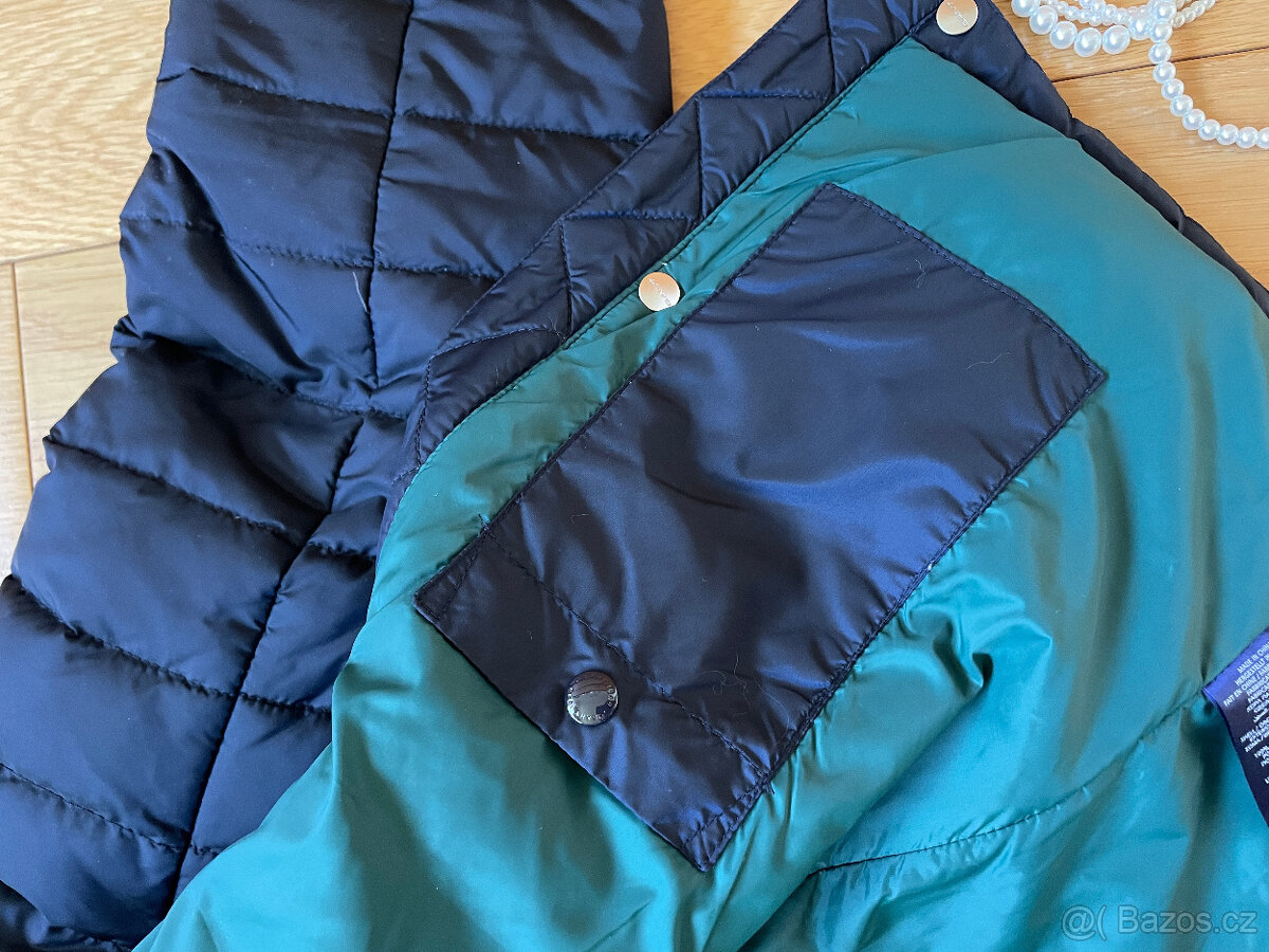 Tmavě modrá péřová lehká prošívaná bunda Gant, vel. L - 7