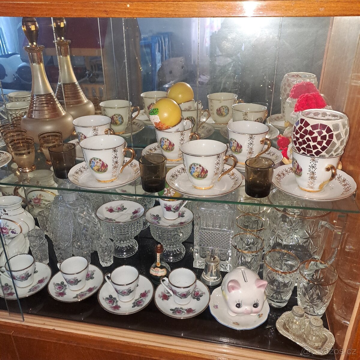 Porcelán starožitný nábytek sklo czechoslovakia - 7