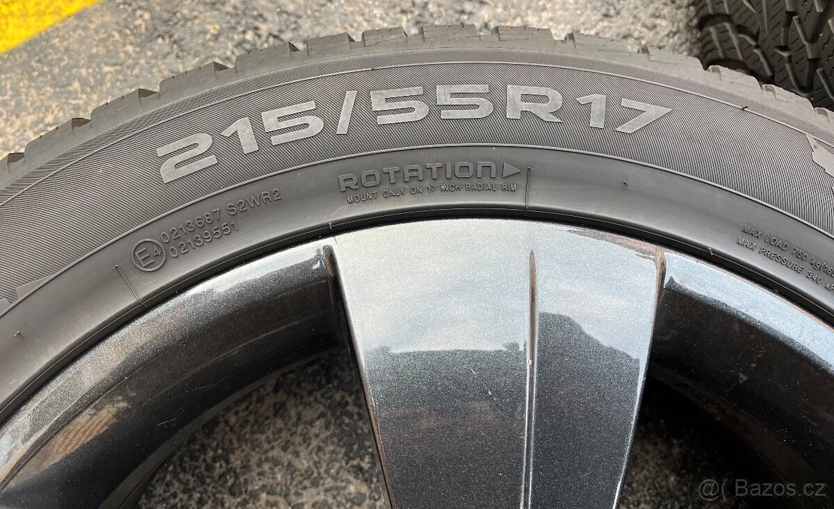 Alu kola 215/55/R17 originál škoda - 7