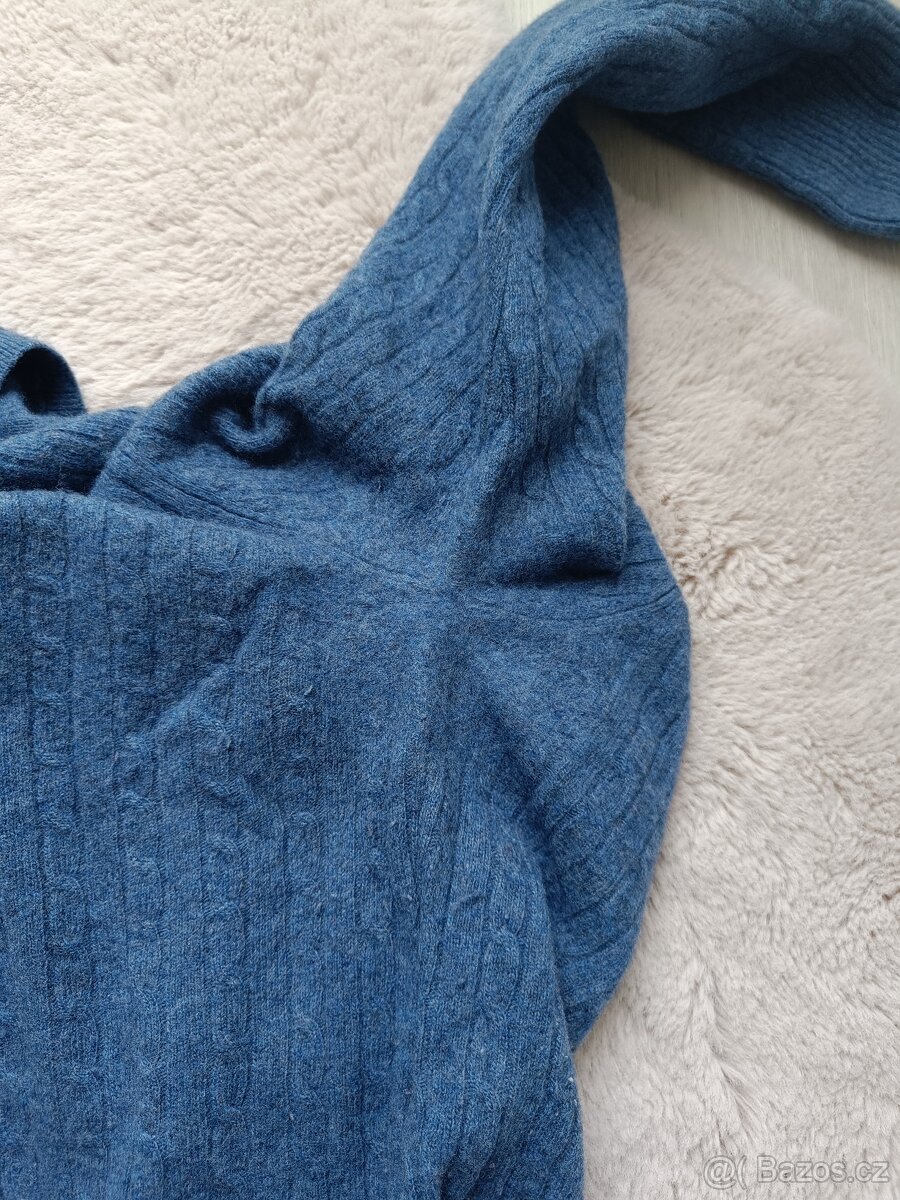 Dámský modrý vlněný svetr, vel. L - 7