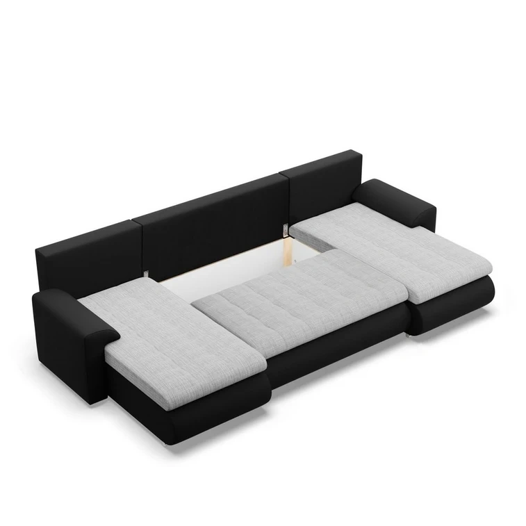 Rozkládací rohová sedací souprava TOKIO III Šedá/černá - 7