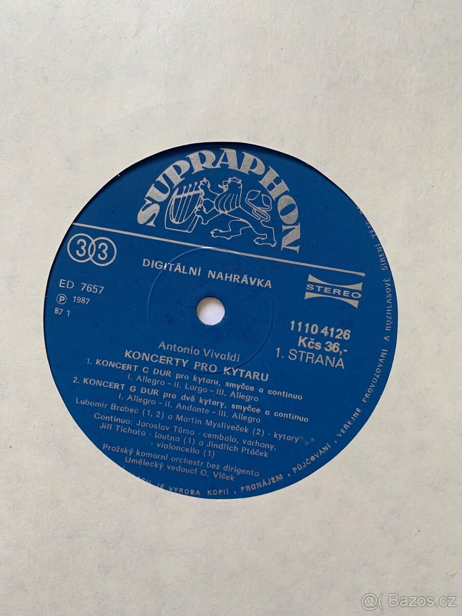 PRODÁM DVĚ GRAMOFONOVÉ DESKY - W.A.MOZART - 7