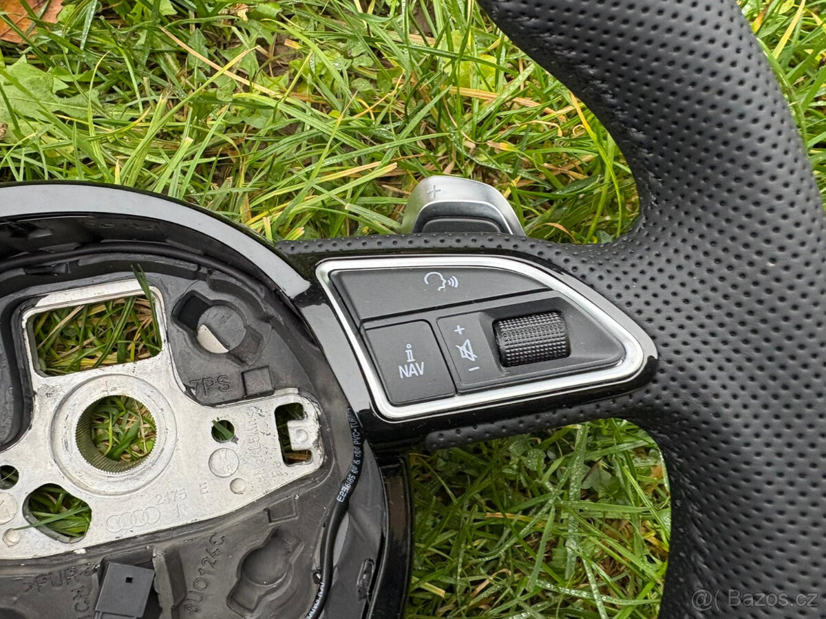 VOLANT AUDI KOŽENÝ ZKOSENY RS PADLA PERFOROVANA KUZE - 7