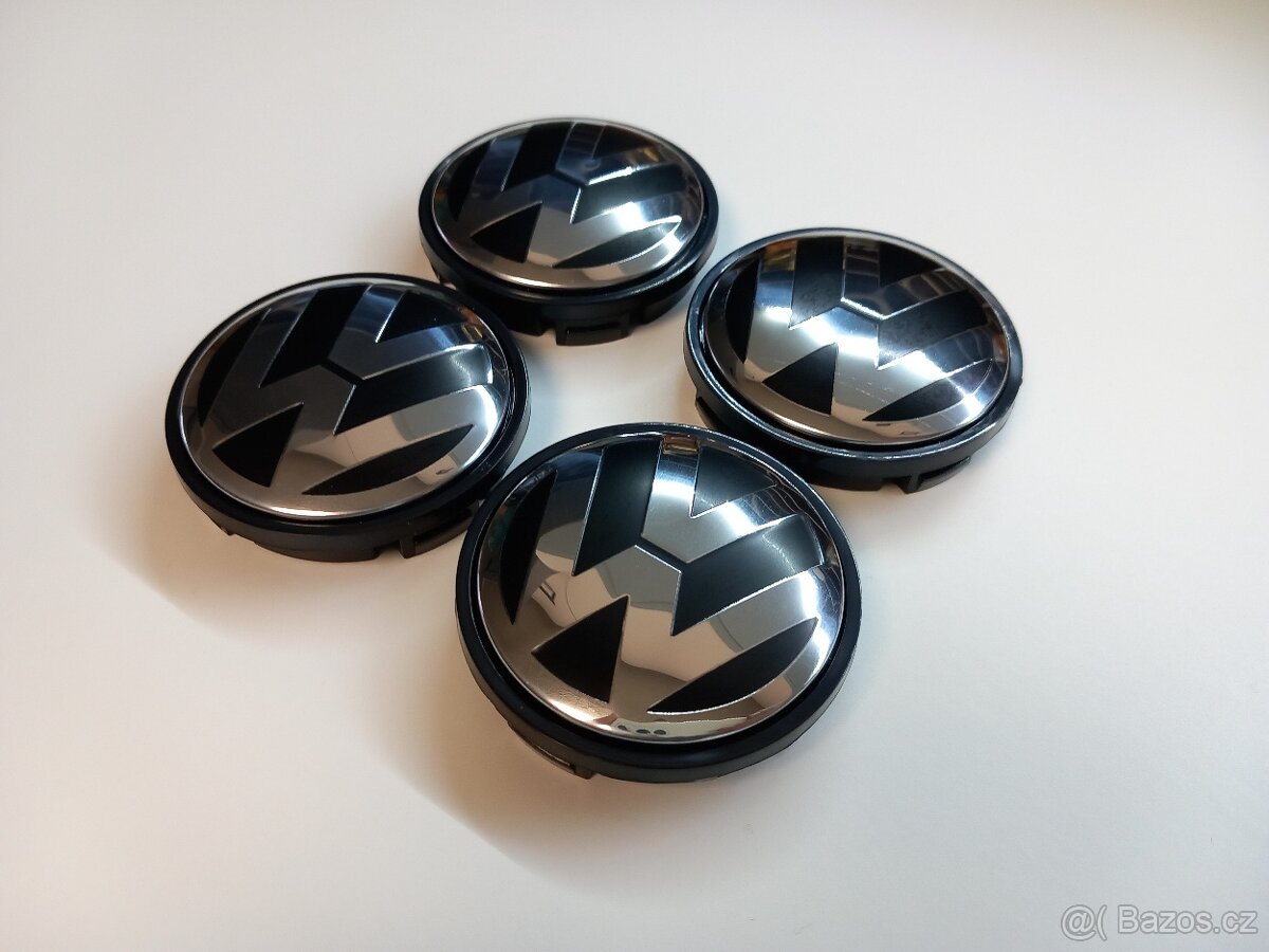 Středové krytky Vw, 56x52mm chrom logo - 7