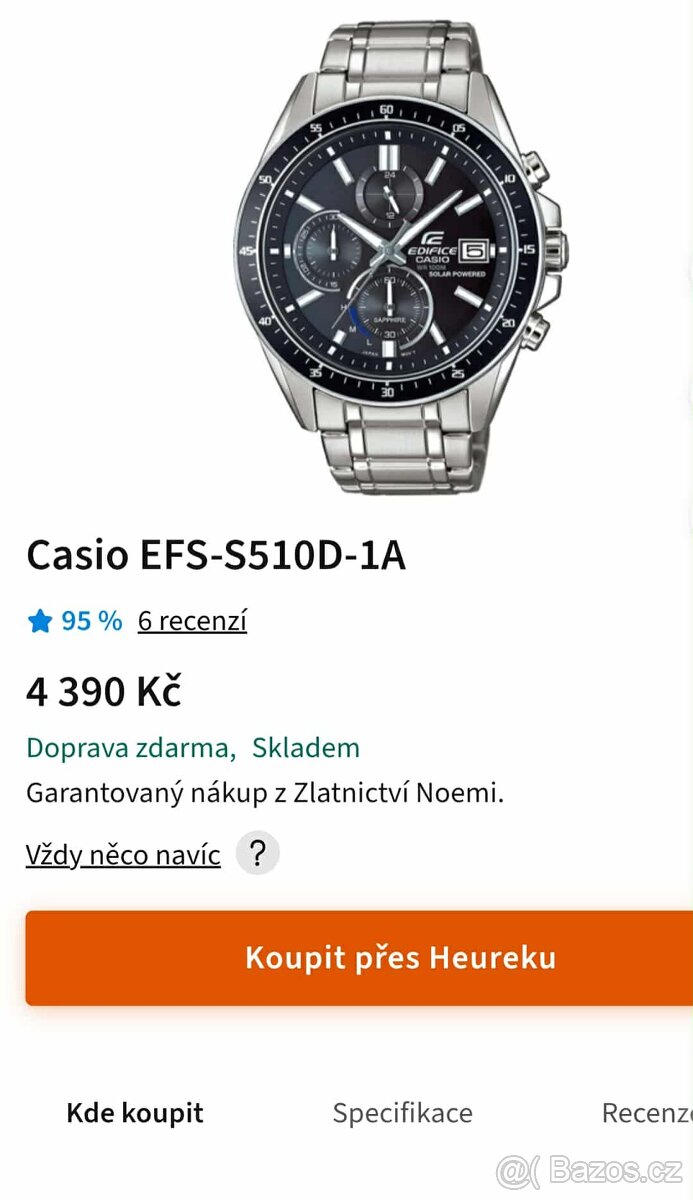 Solární hodinky Casio EFS-S510D-1A / Nový Řemínek. - 7