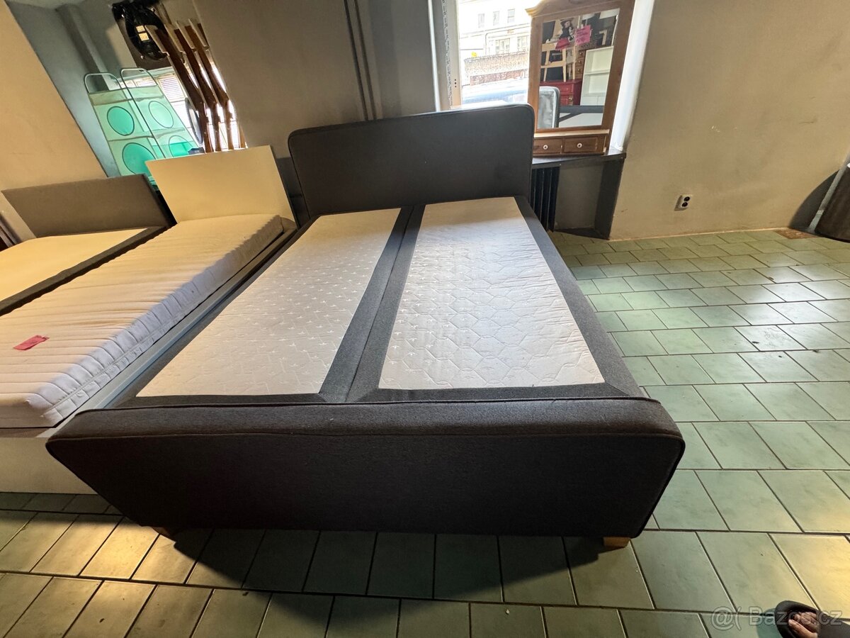 Hezká šedá postel-letiště boxspring s úlo.160x200 - 7