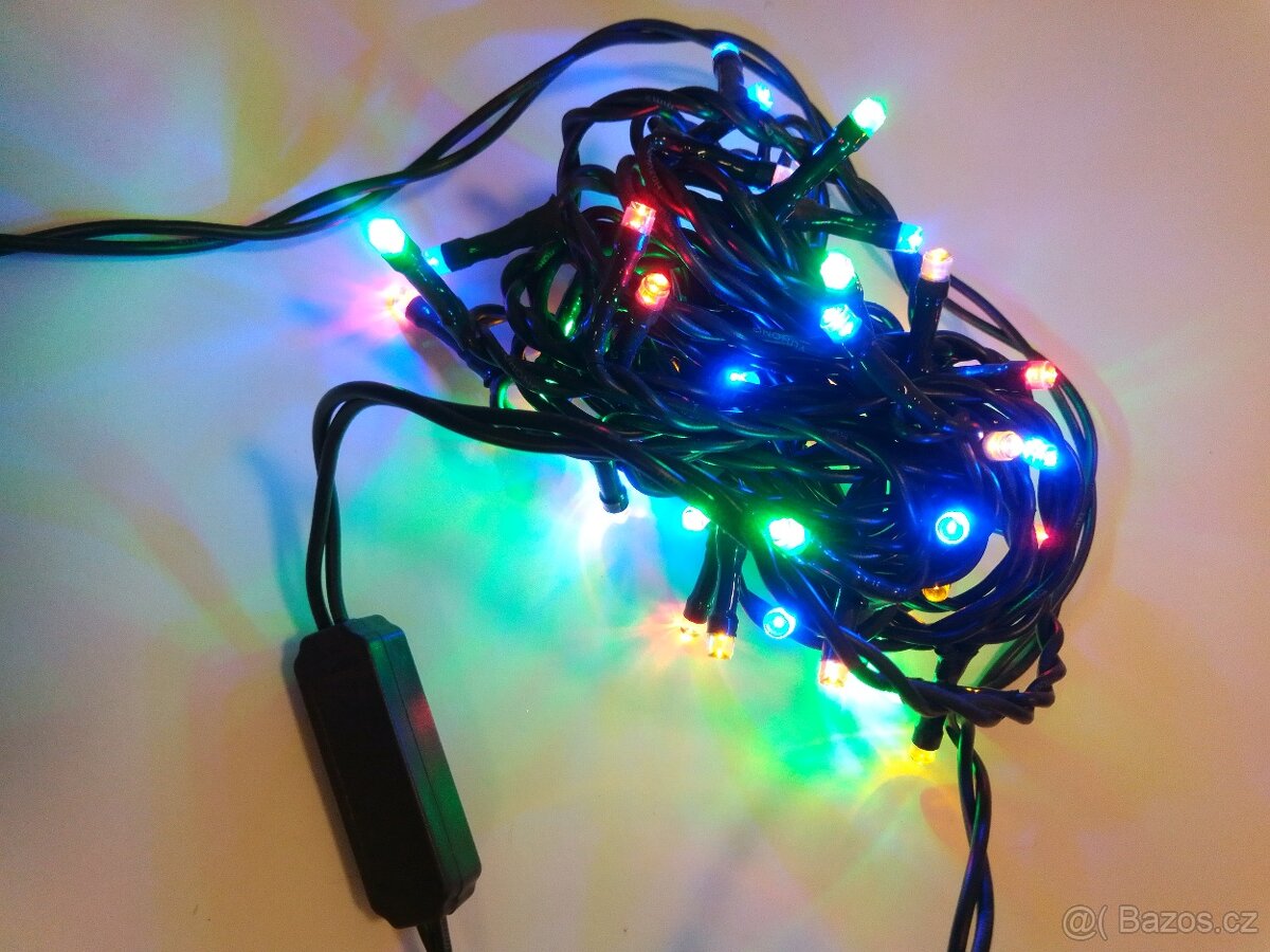 LED světelný řetězy, svítidla barevné a bílé/žluté barvy - 7