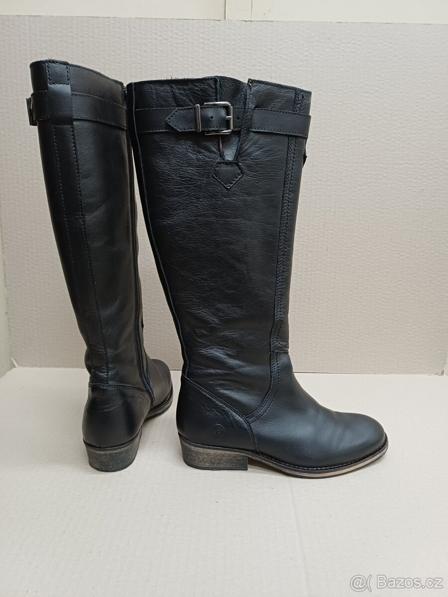 Černé kožené kozačky vel.38 - 7