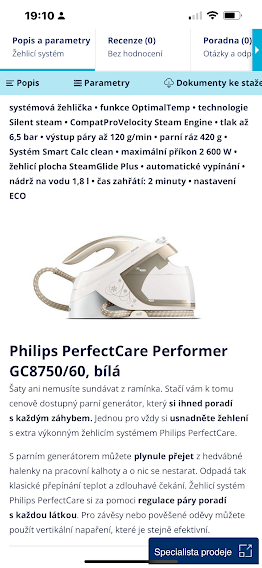 Prodám napařovací stanici Philips - 7