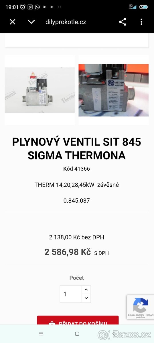 plynový ventil a ovládací elektronika na ohřev vody - 7