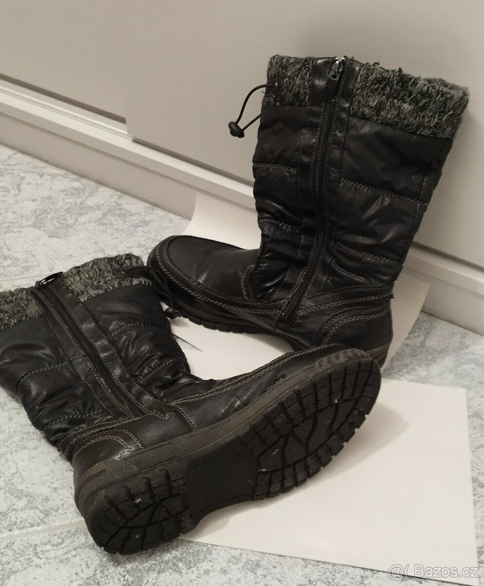 PRODÁM Dámské zimní boty S KOŽÍŠKEM Hnědé - 7