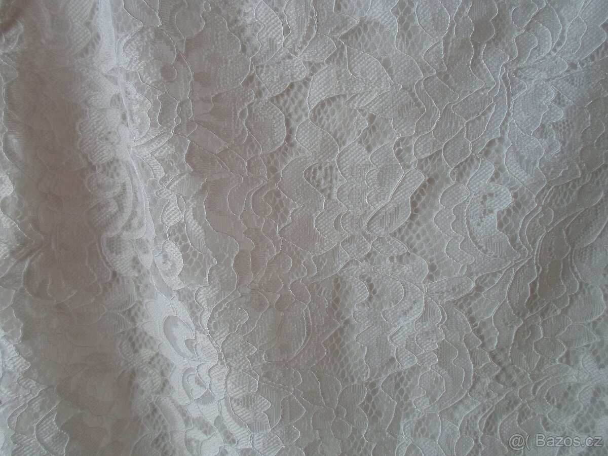 Bílé růžové krajkové tričko tílko bílý top AMISU - 36, S, XS - 7