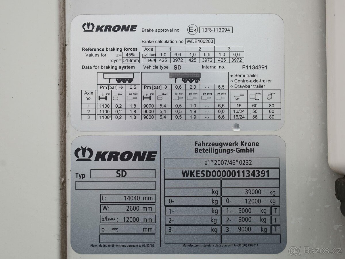 Krone SD, 33 PALET, AGREGÁT CARRIER VECTOR (1030 MTH), SÍLA - 7