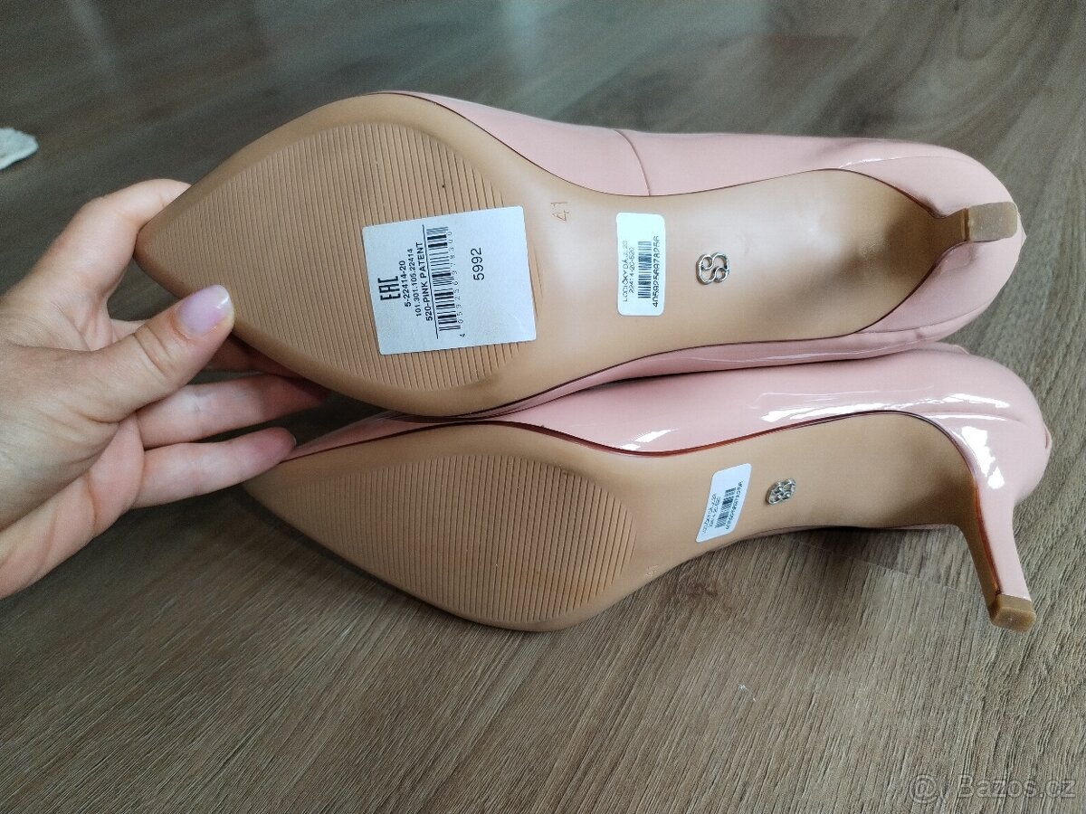 Nové lodičky s.Oliver 41 lesklé růžové - 7