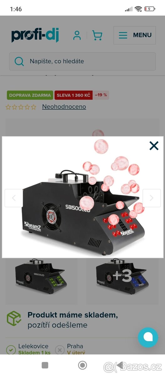 Výrobník mlhy a bublin beamZ SB 1500led - 7