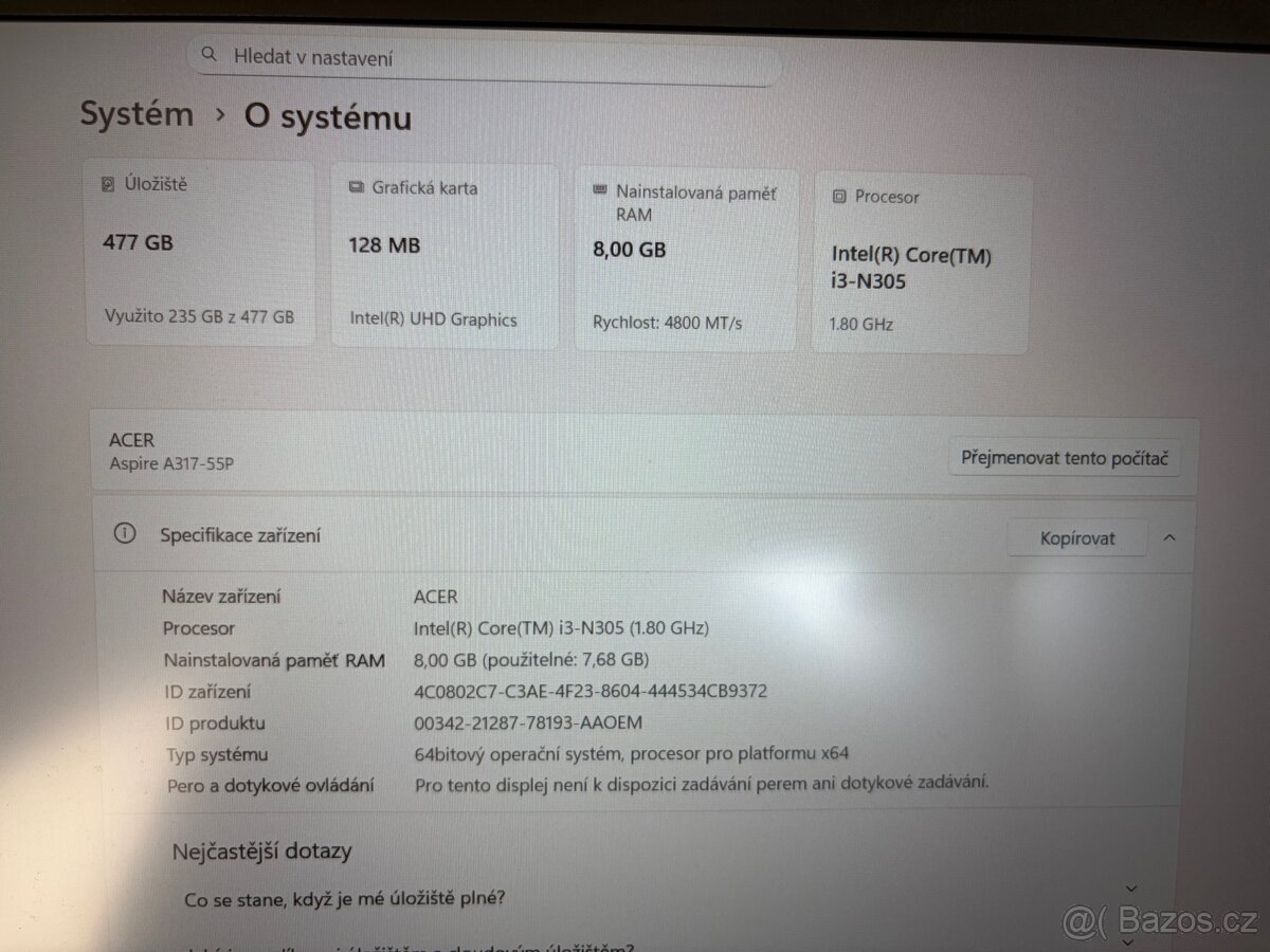 Notebook Acer Aspire 3 17 - 7