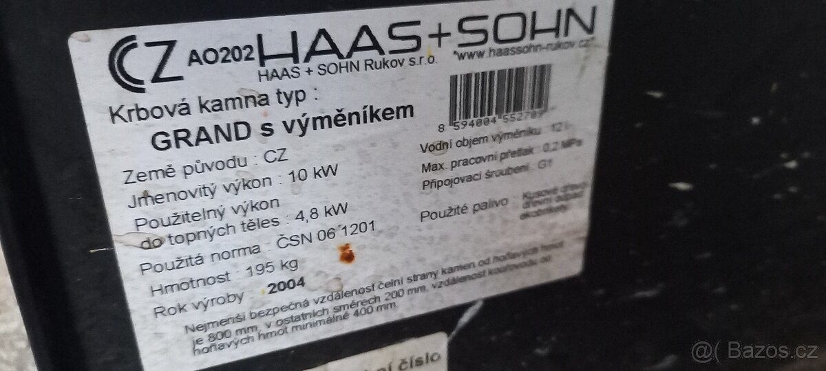 Krbová kamna s výměníkem Haas+son - 7