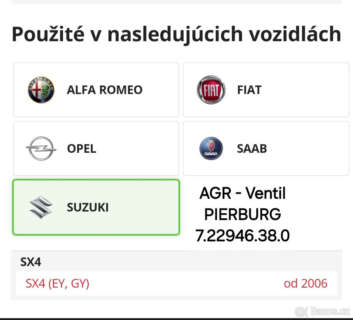 AGR - Ventil PIERBURG ALFA, FIAT, OPEL, SAAB, SUZUKI. - 7