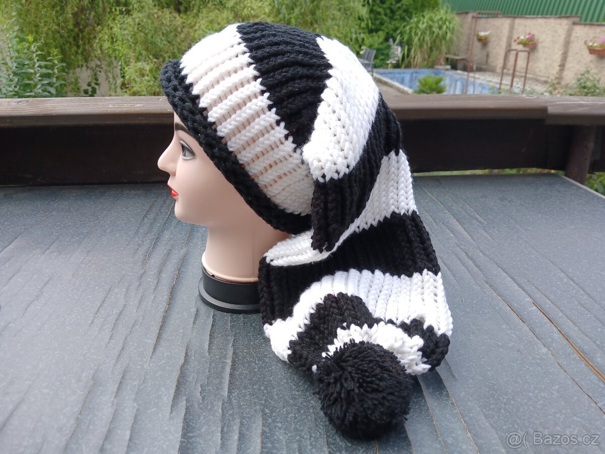 .Nová pletená mega dlouhá čepice - 7
