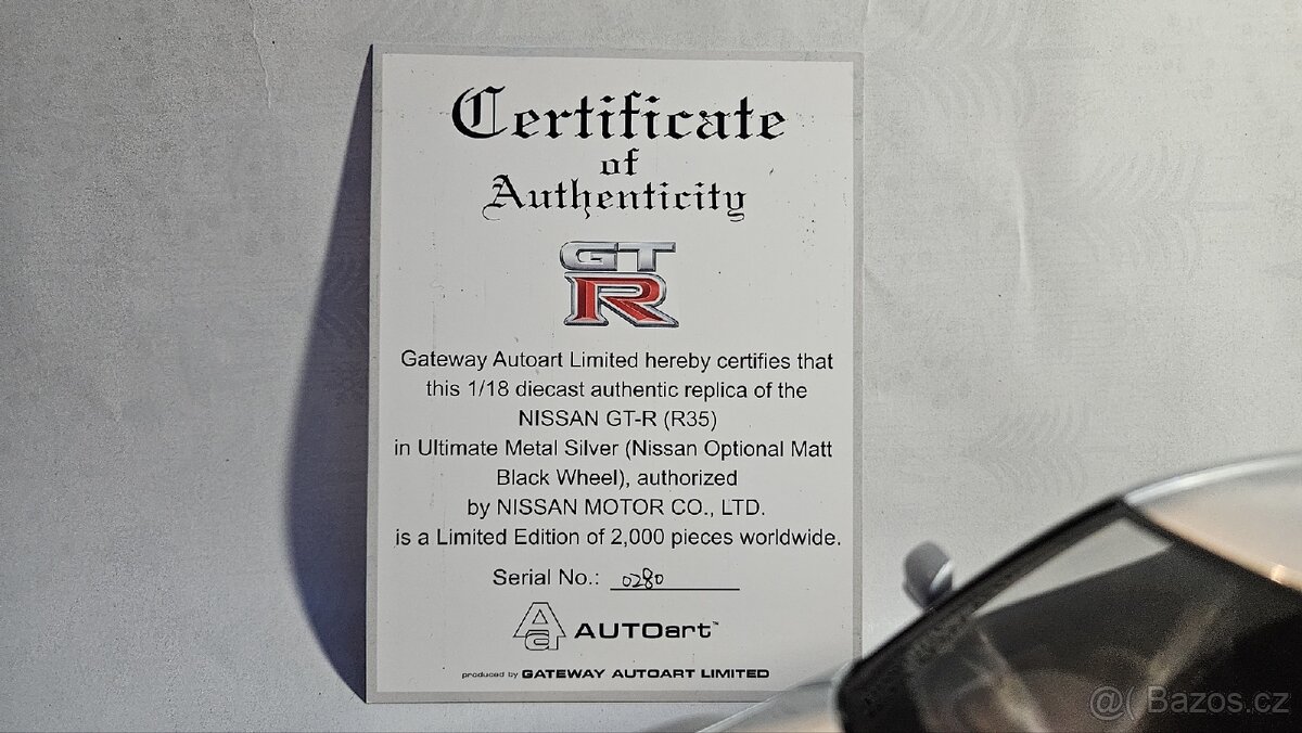 1:18 Auto Art Nissan GTR (Optional Matt Black Wheel) - 7