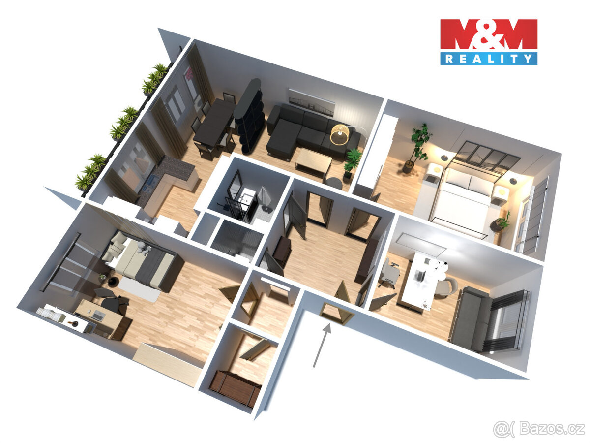 Prodej bytu 4+1, 79 m², DV, Litvínov, ul. Luční - 7