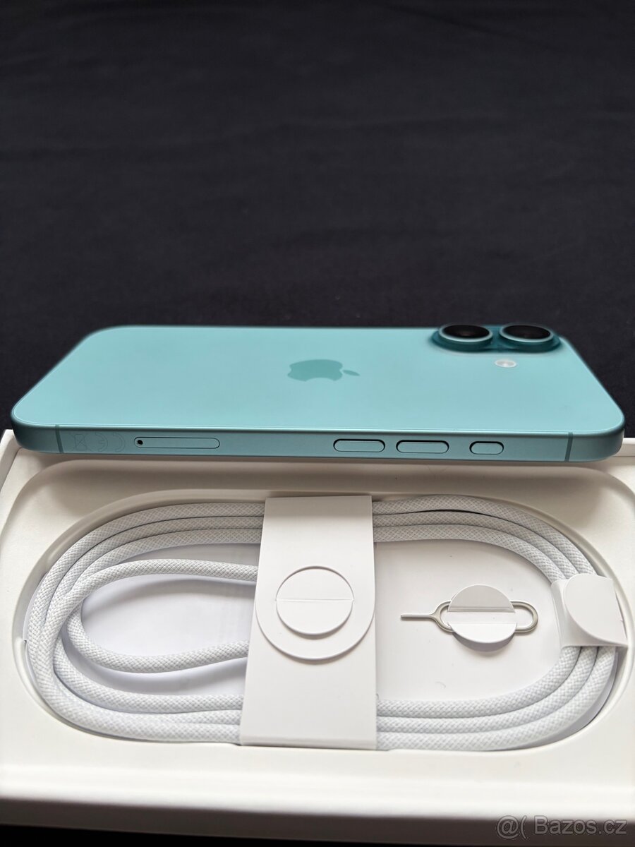 Prodám iPhone 16, 128GB, modrozelený, záruka do 20. 9. 2026 - 7