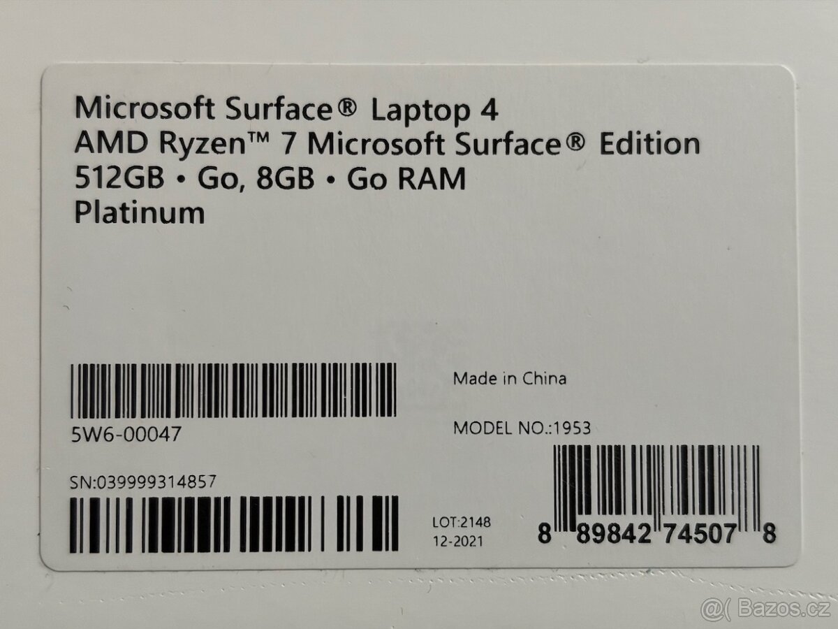 Microsoft Surface Laptop 4 15“, záruka, obal, CZ - 7