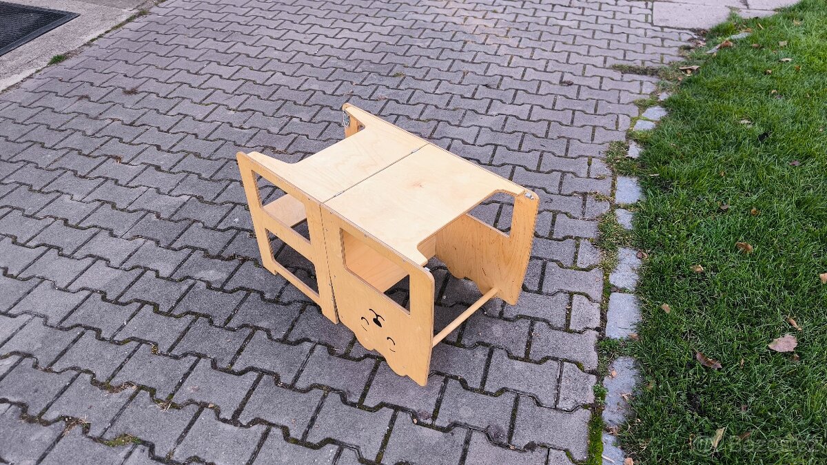 Craffox multifunkční dřevěná učící věž - dětský stoleček - 7