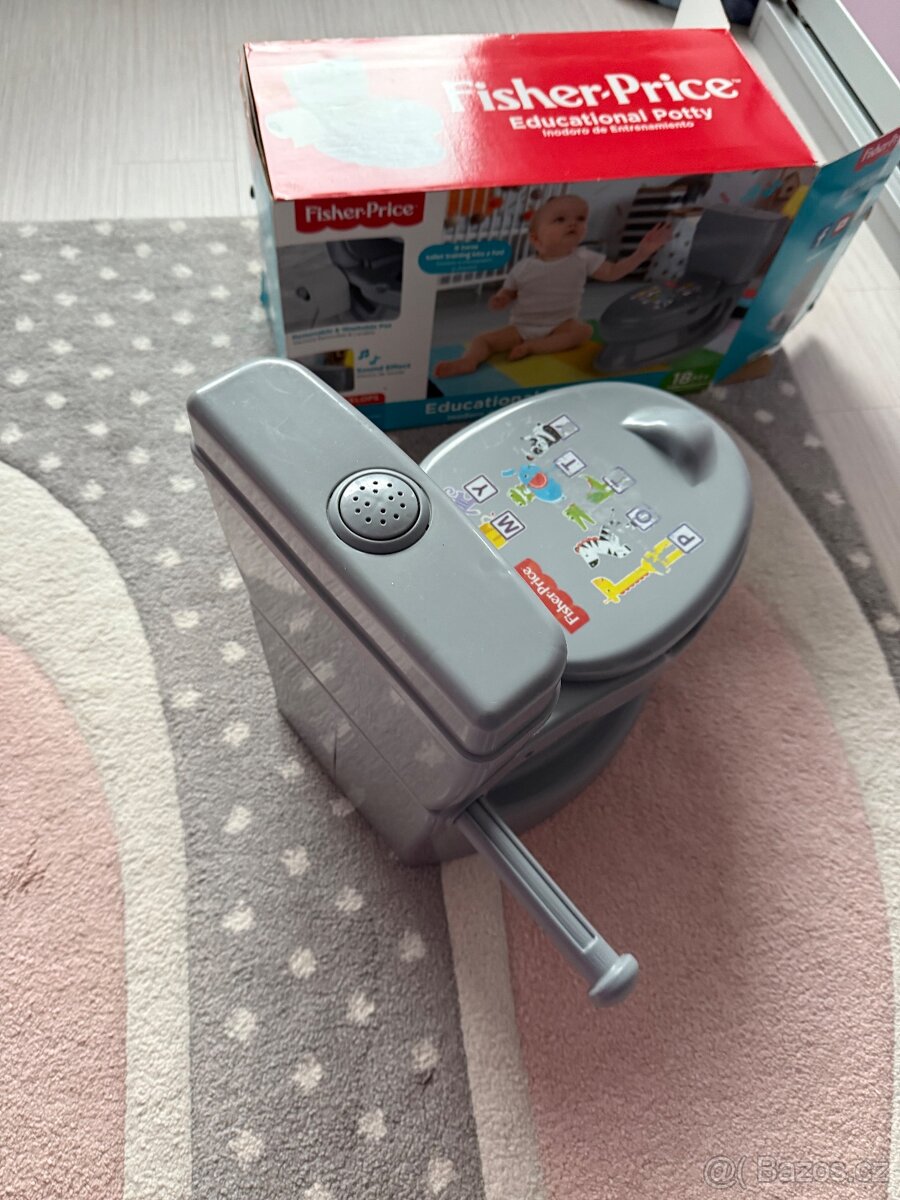 Fischer-Price - dětská toaleta, šedá se splachovadlem - 7