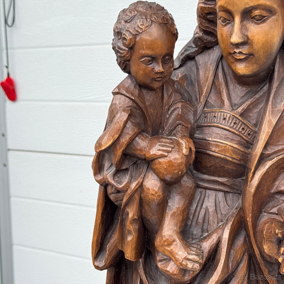 Velká starožitná socha Panna Marie Anglie - 7