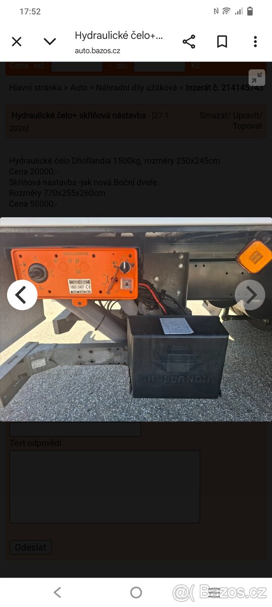 Čela plošiny hydraulická hydraulické - 7