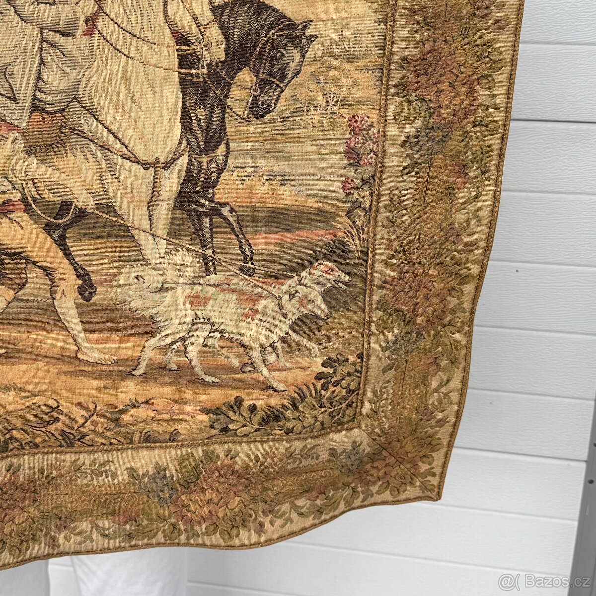 Gobelín s motivem panské vyjížďky Francie+ tyč lilie - 7