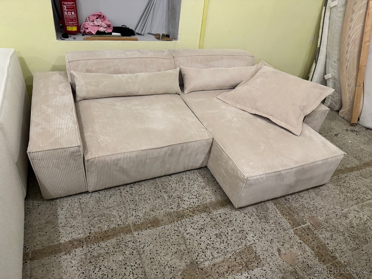 NOVÁ krásná Sedací souprava Sirpio manšetr Béžová - 7