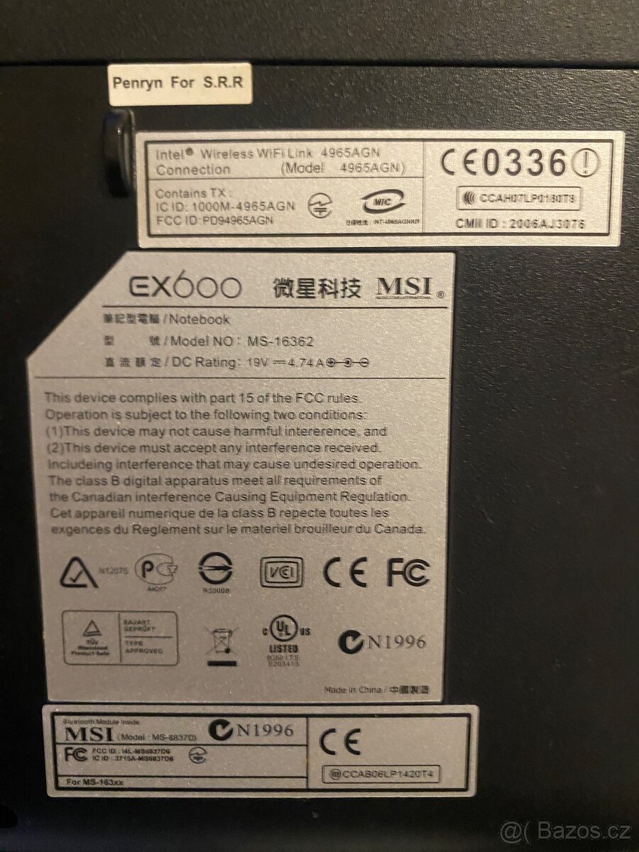 Notebook MSI MS16362 – 2gb RAM,320gb hdd,GeForce 8400M G - 7