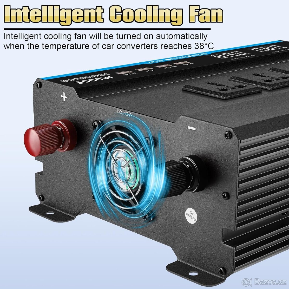 Měnič napětí 1500W/3000W měnič 12V na 240V modif. sinus - 7