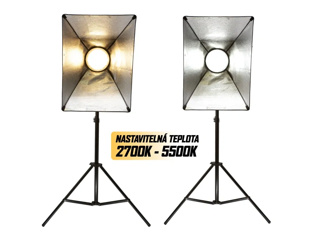 Studiový set - softbox video světlo + stativ (2700-5500K) - 7
