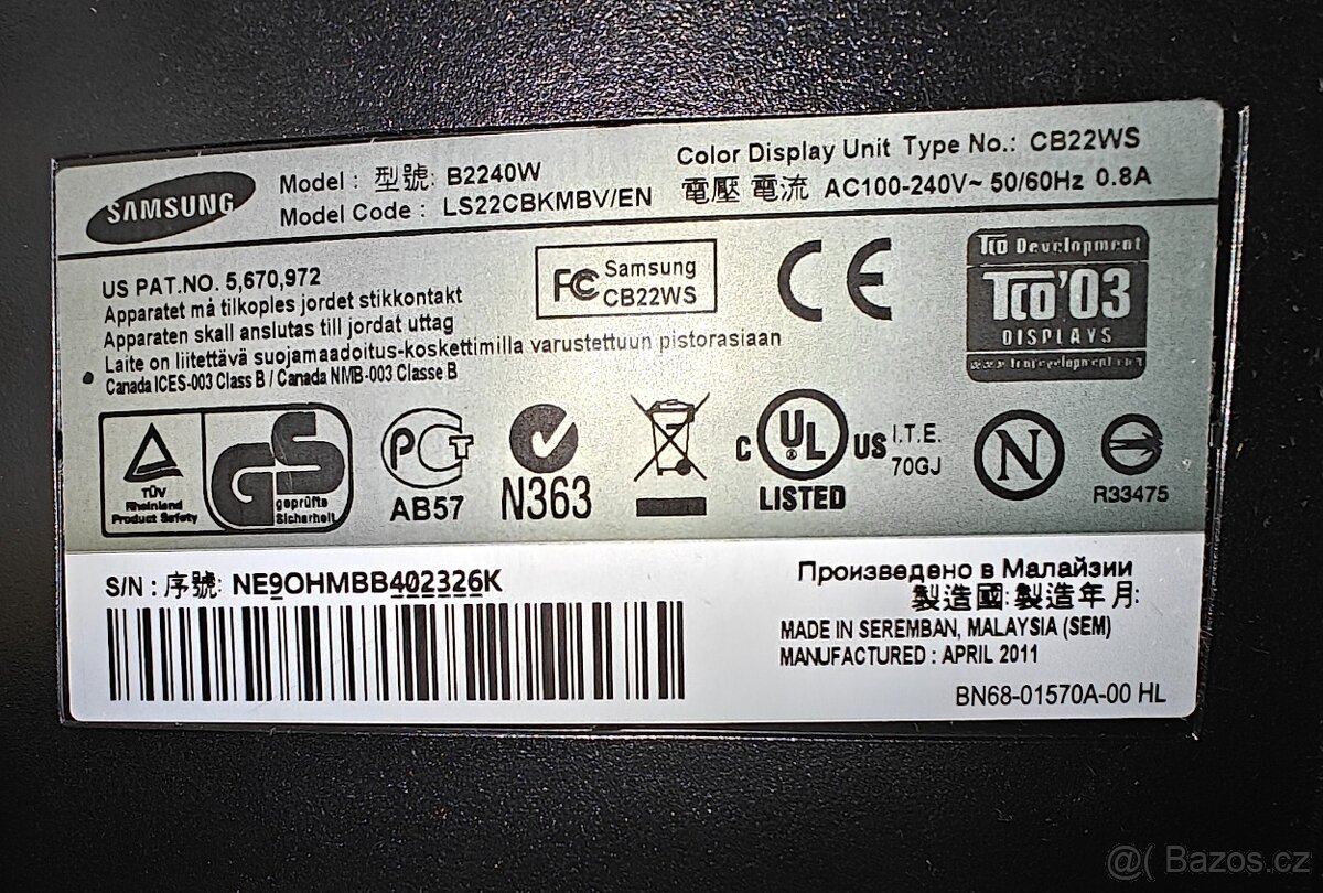 22'' LCD monitor Samsung B2240W - 7