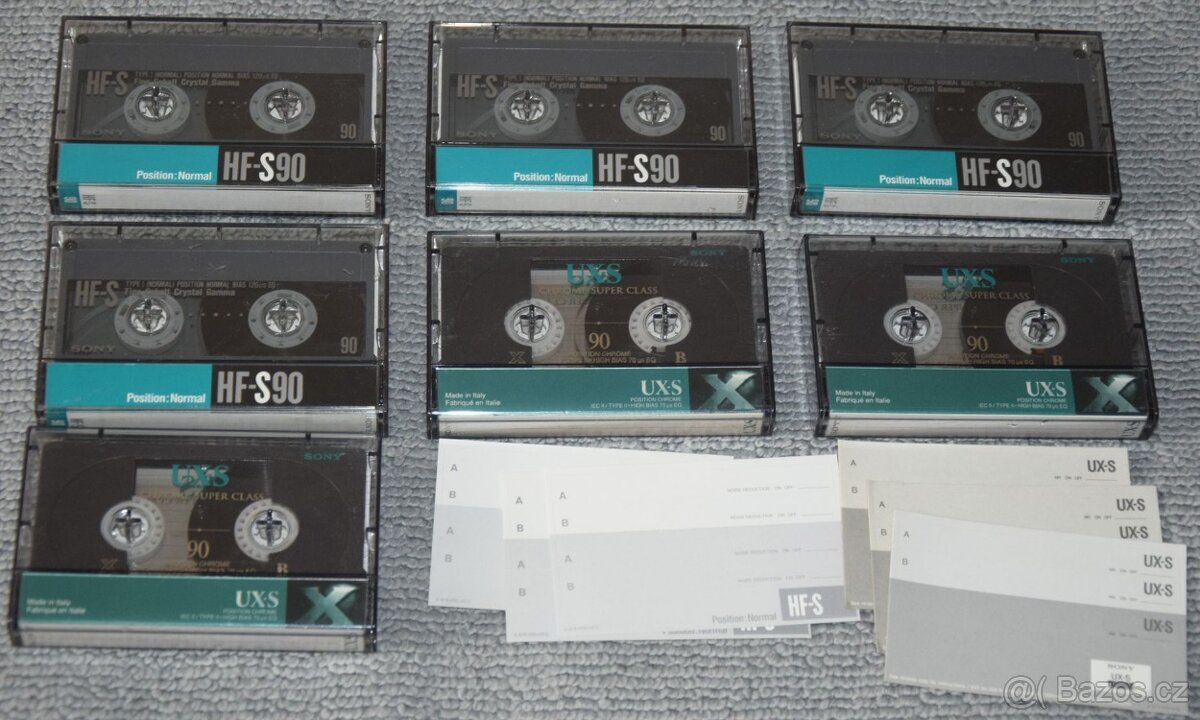 SONY HF-S 90min typ I + SONY UX-S 90min TYP II/CrO2, 7ks - 7