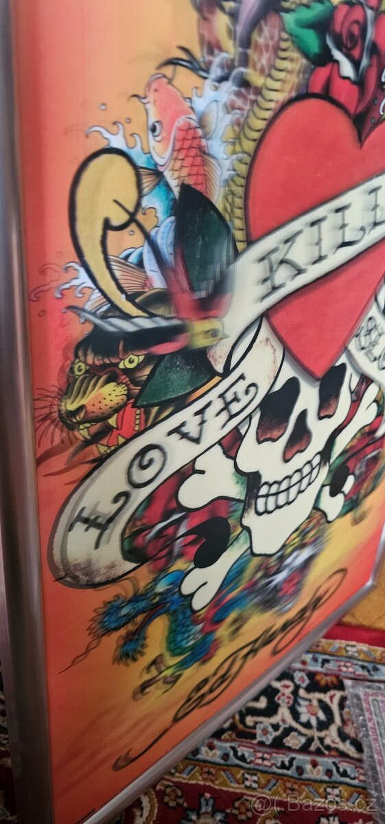 ED HARDY plastický obraz v rámu - 7
